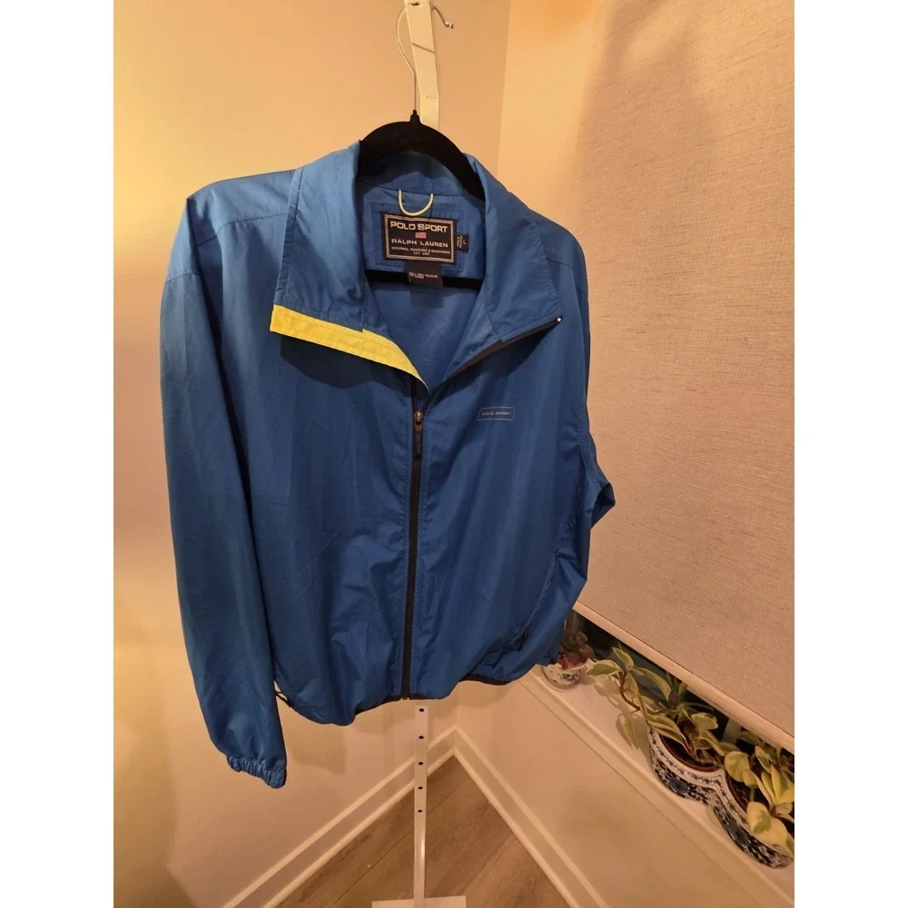 VTG Royal Blue Ralph Lauren Polo Sport Windbreaker Jacket L Preppy Nautical